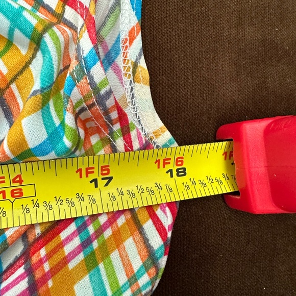 Chadwick’s Collections White Multi Color Empire Waist V Neck Front & Back SZ 12P - Picture 10 of 11